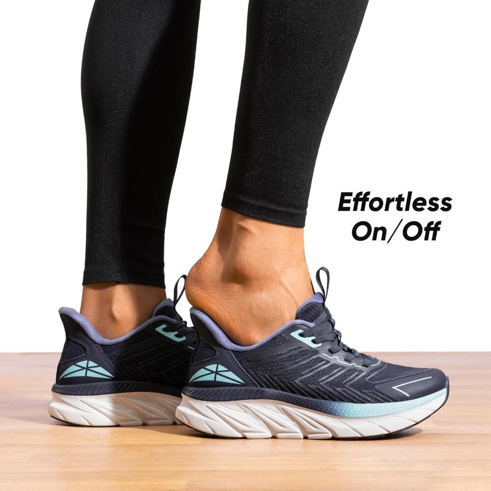 ⚡Women's Blue Slip On Walking Shoes Running Comfortable Tennis Fashion Sneakers - Picture 2 of 8